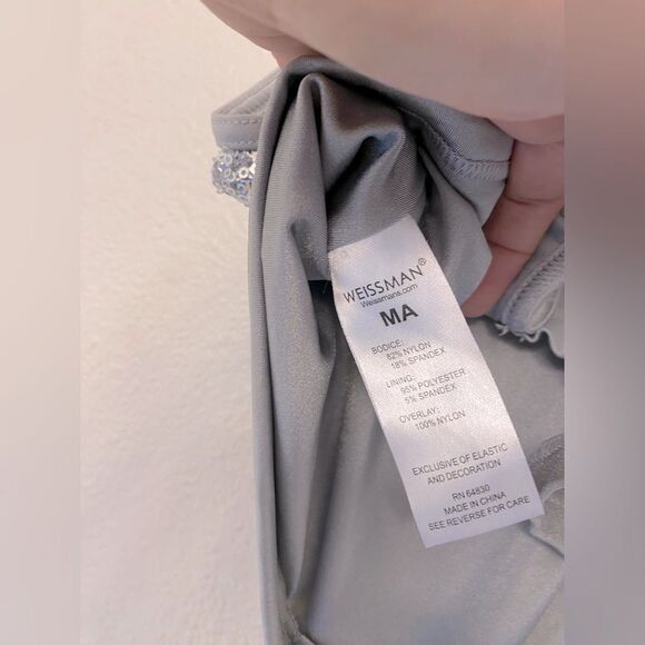 WEISSMAN Elite Dance silver sequin Unitard Oops I Did It Again 17759 MA adult - Picture 11 of 13